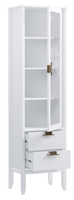 Шкаф для посуды "Бридж" узкий с 1ой стеклянной дверью и 2-мя ящиками №4