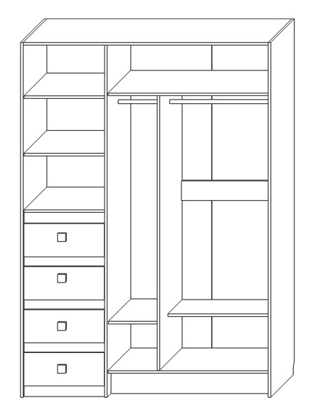 Шкаф трехдверный "Лондон" КМК 0467.20 №0