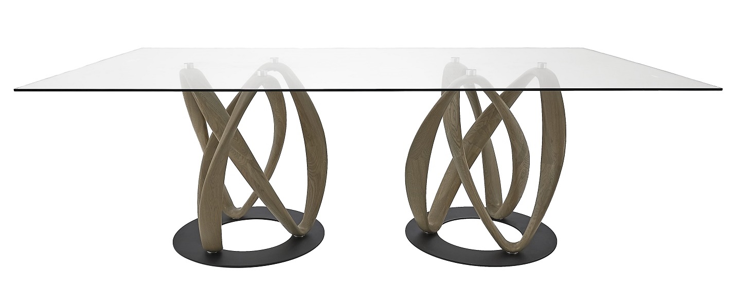 Стол обеденный "Инфинити двойной" с прямоугольным стеклом