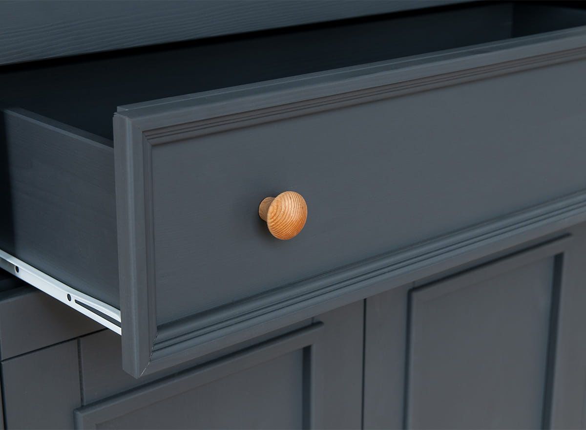 Шкаф для посуды широкий "Форест Графит" 4 двери 1 ящик №1