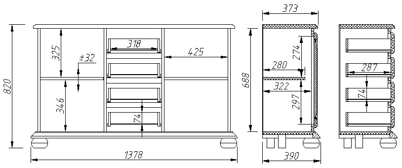Тумба "Давиль" 3410 ММ 126-09 №1
