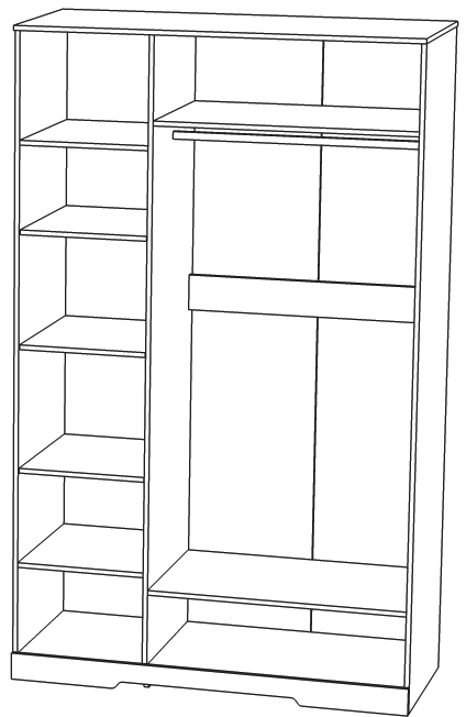 Шкаф для одежды "Атланта 3Д" КМК 0741.7 №1