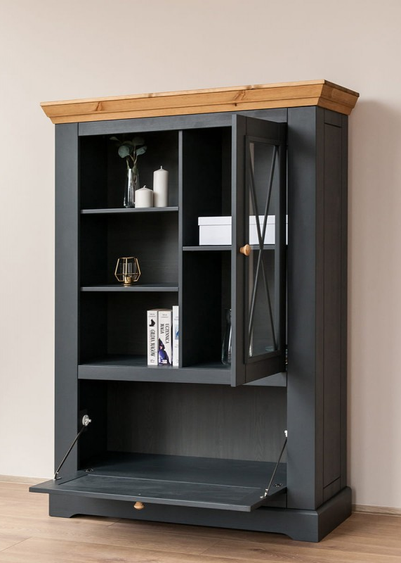 Комод "Форест Графит" 2 двери и полки  №0