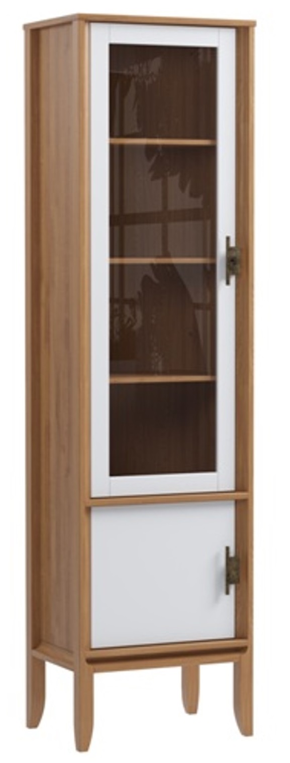 Шкаф для посуды "Бридж" узкий с 1ой стеклянной дверью и 1-ой глухой дверью