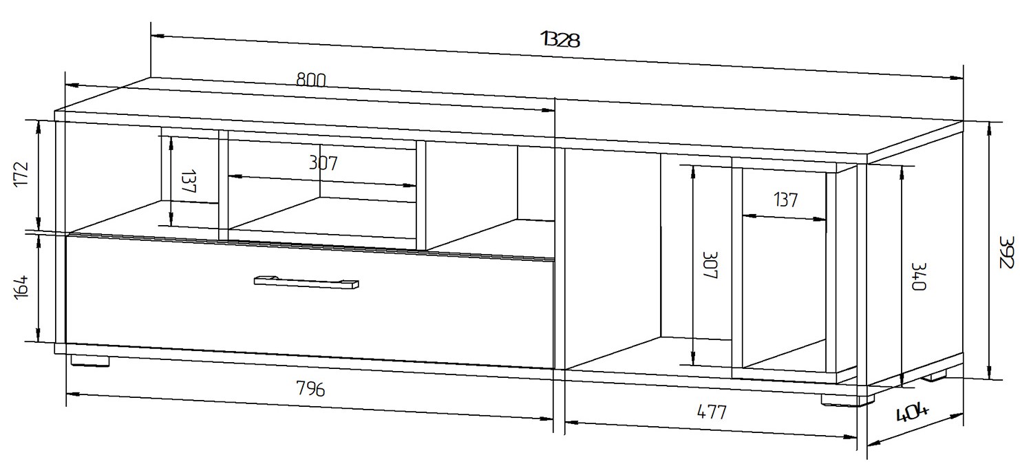 Тумба для ТВ "Инсар" 117.02.00 №1