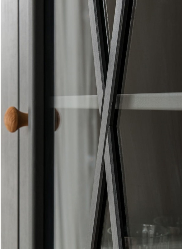 Шкаф для посуды узкий "Форест Графит" 1 дверь 2 ящика №2