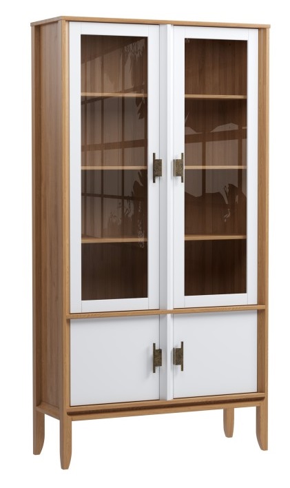 Шкаф для посуды "Бридж" широкий с 2-мя стеклянными дверями и 2-мя шлухими дверями №4