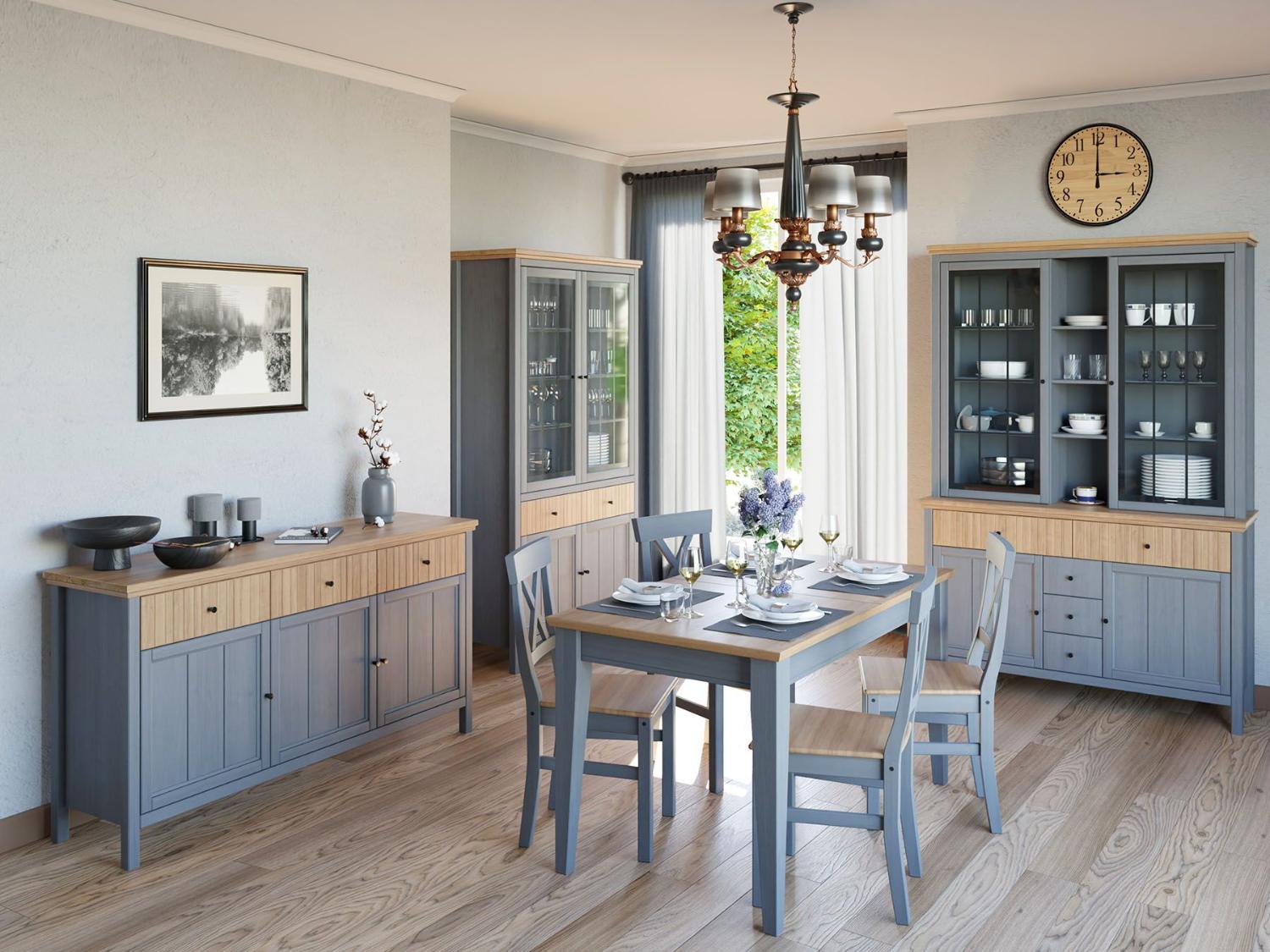 Буфет "Сканди" стеклянные и глухие двери №1