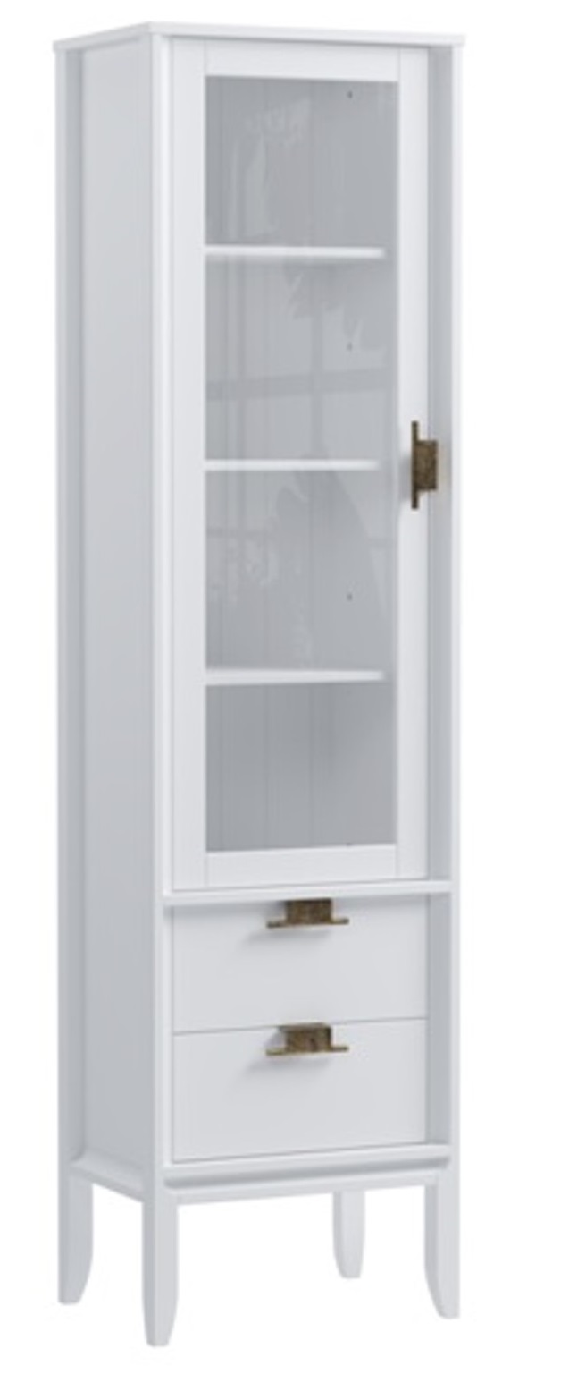 Шкаф для посуды "Бридж" узкий с 1ой стеклянной дверью и 2-мя ящиками №3