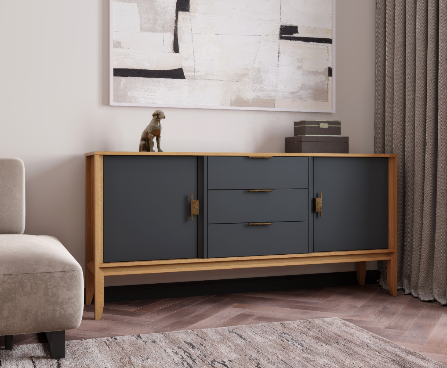 Комод "Бридж" 2 двери 3 ящика (тумба 23) №1