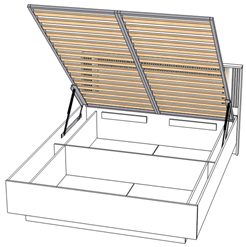 Кровать двуспальная "Харди 1600 РМ" КМК 0965.52 с подъёмным механизмом №1