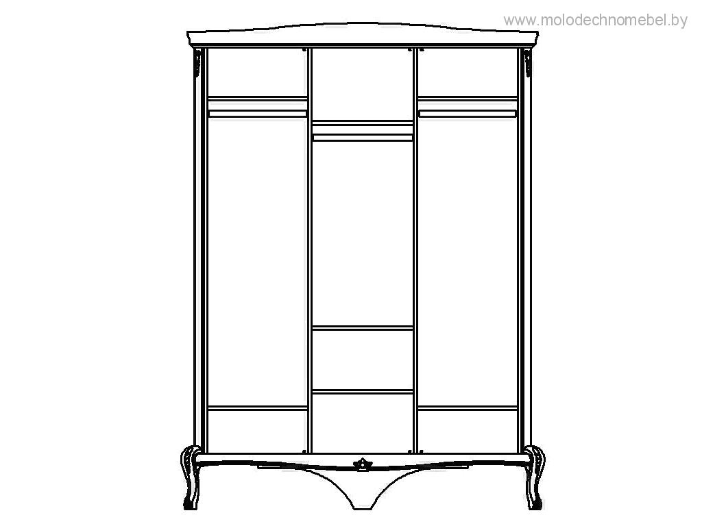 Шкаф трехдверный "Мокко" ММ 316-01/03Б №0
