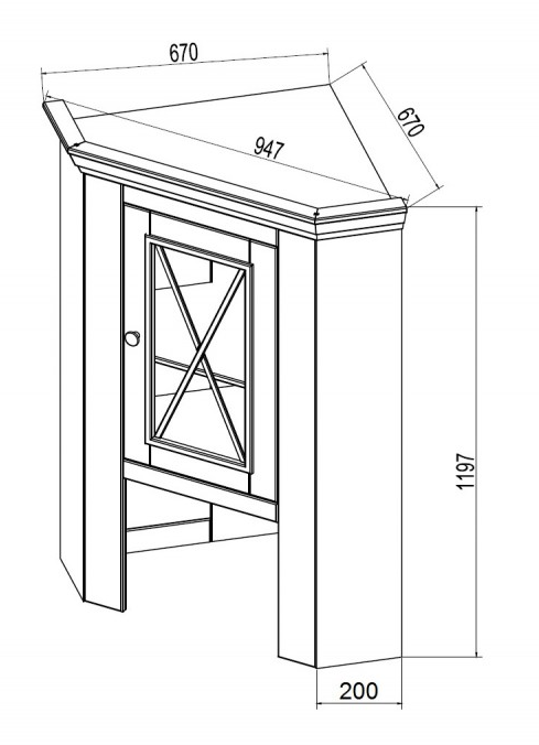 Надстройка комода углового "Форест" №2