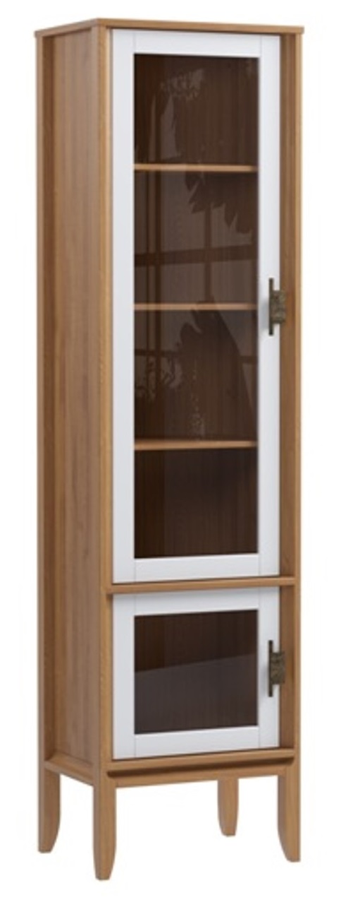 Шкаф для посуды "Бридж" узкий с 2-мя стеклянными дверями №1