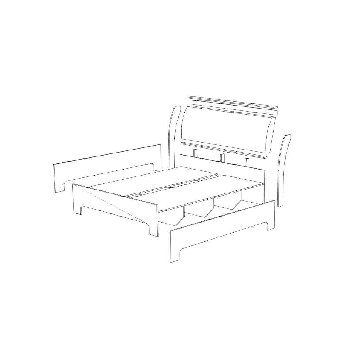 Кровать двуспальная "1600-01" КМК 0685.1 №5