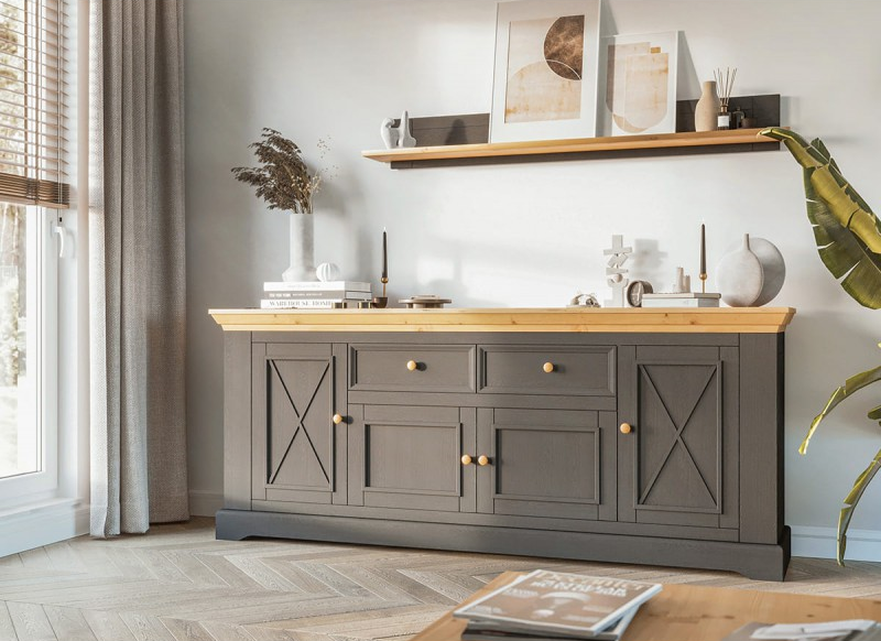 Комод "Форест Графит" 4 двери 2 ящика №0