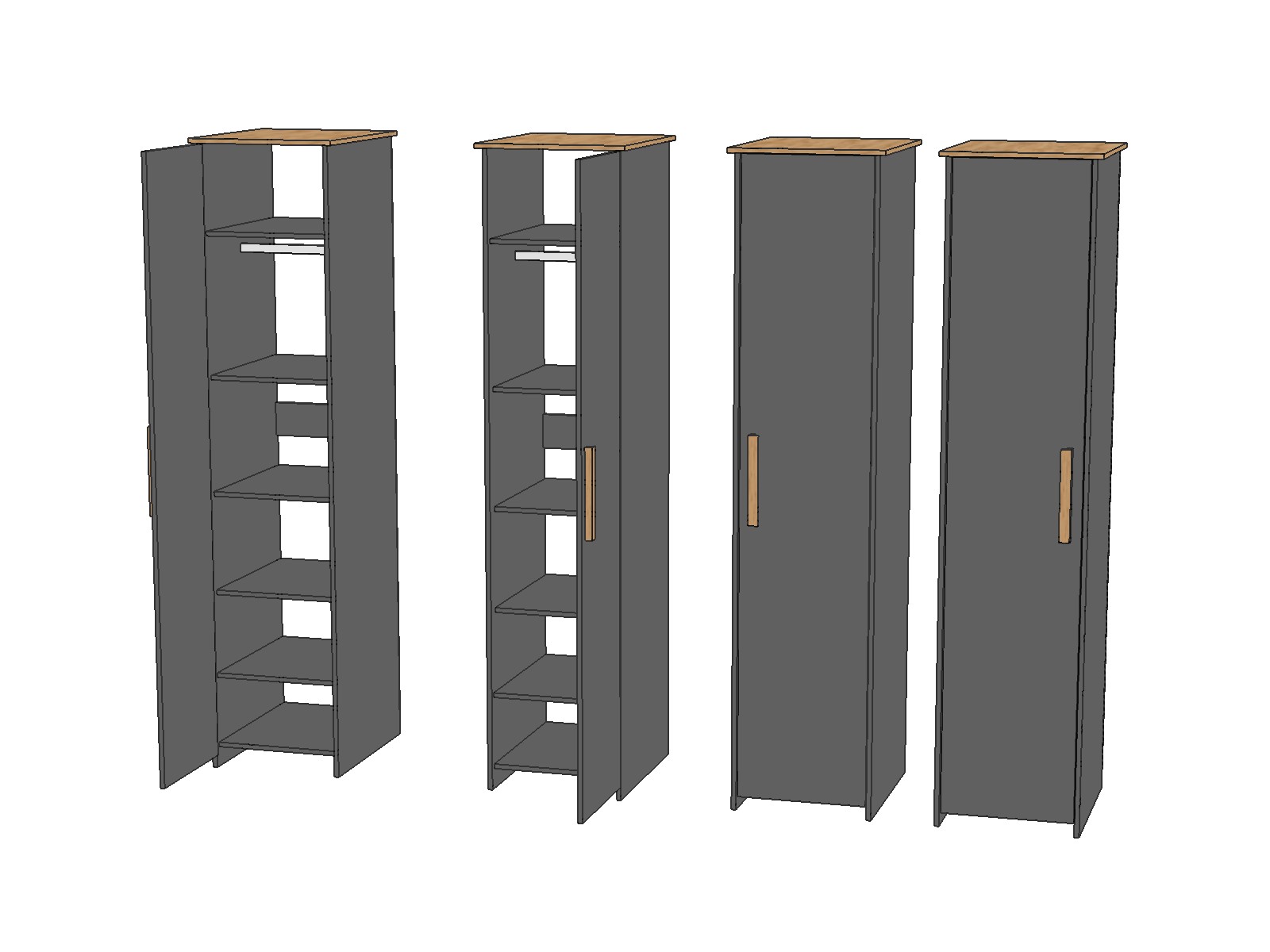 Шкаф однодверный "Скандинавия" КМК 0905.5 №3