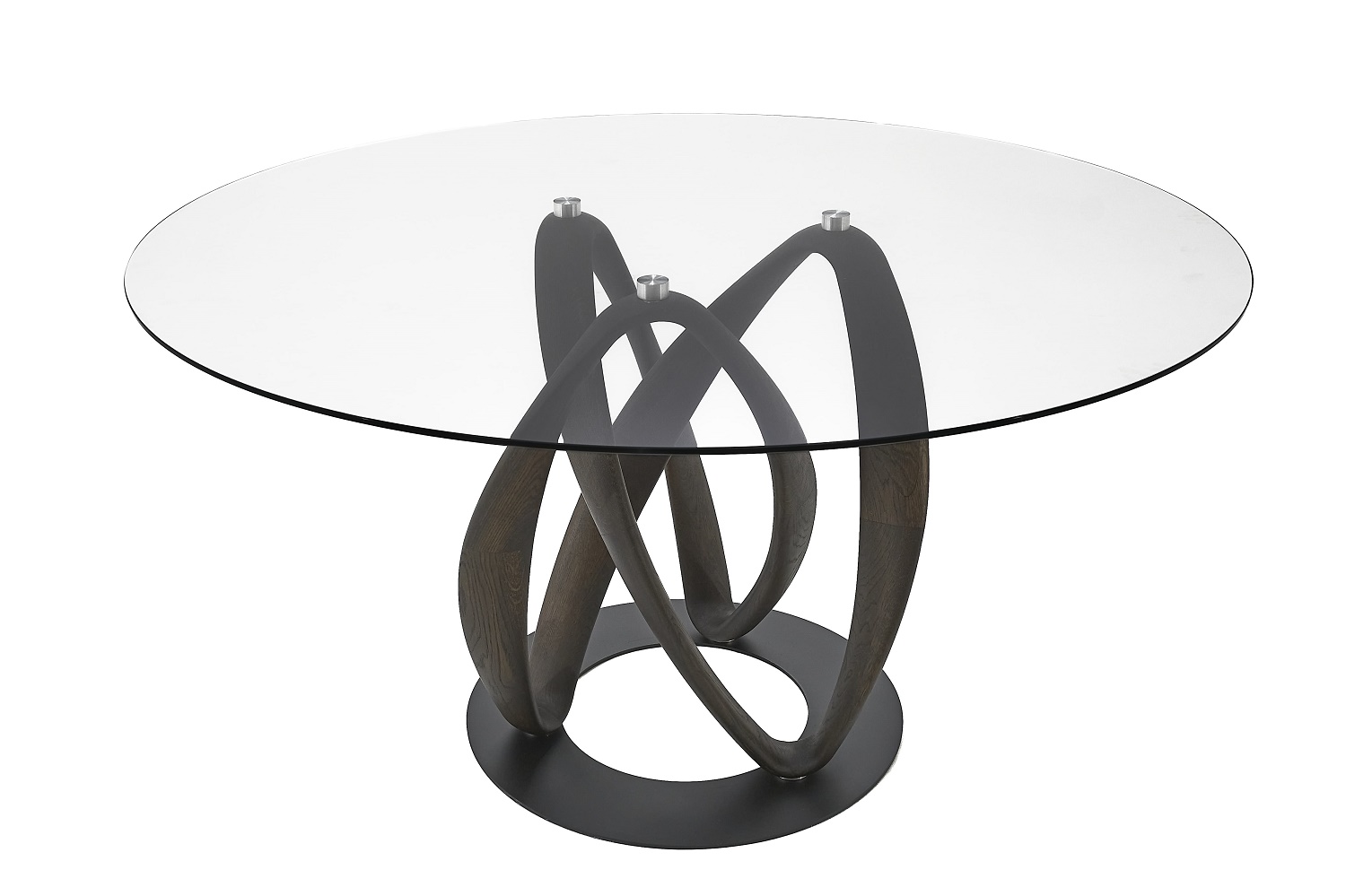 Стол обеденный "Инфинити одиночный" с круглым стеклом 8 мм №1