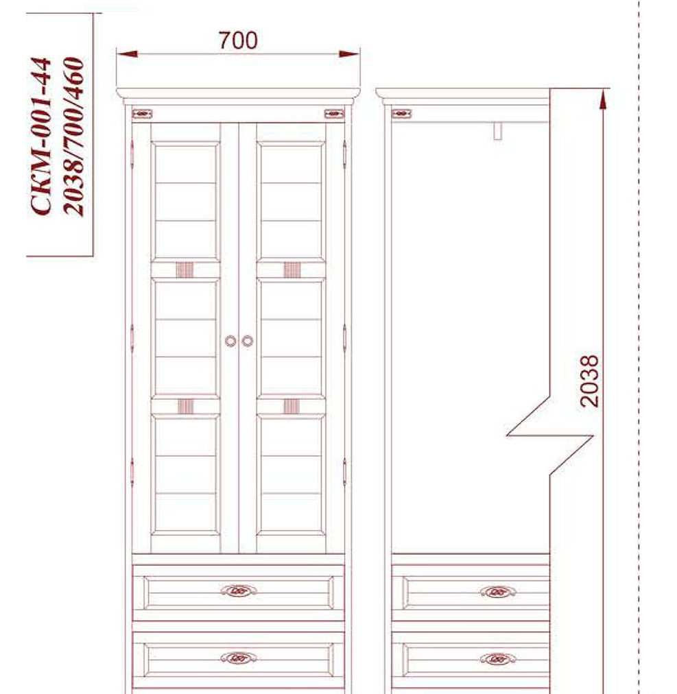 Шкаф для одежды "Марина" СКМ-001-44 №1