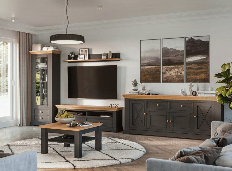 Шкаф для посуды узкий "Форест Графит" 1 дверь 2 ящика №5