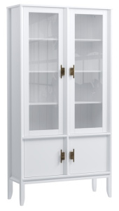 Шкаф для посуды "Бридж" широкий с 2-мя стеклянными дверями и 2-мя глухими дверями