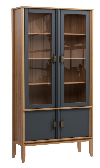 Шкаф для посуды "Бридж" широкий с 2-мя стеклянными дверями и 2-мя шлухими дверями №2