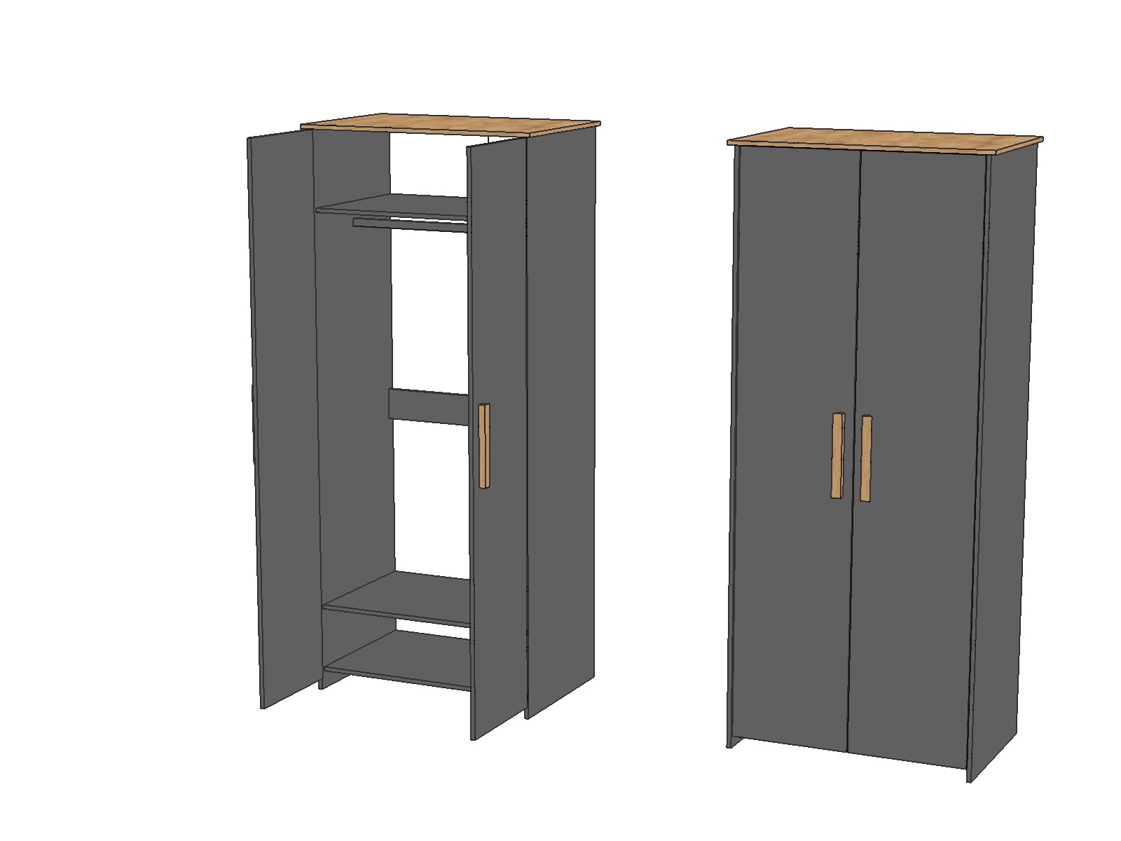 Шкаф двухдверный "2Д Скандинавия" КМК 0905.6 №2