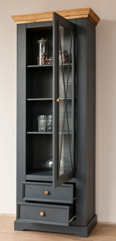 Шкаф для посуды узкий "Форест Графит" 1 дверь 2 ящика №1