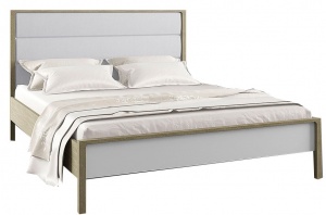 Кровать двуспальная "Хитроу" с мягким изголовьем с основанием