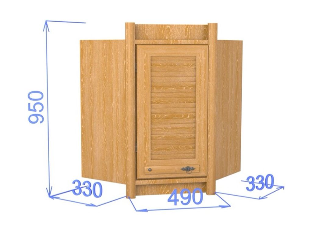 Шкаф настенный угловой с 2-мя дверками на 600 "Хлоя КХ 12"