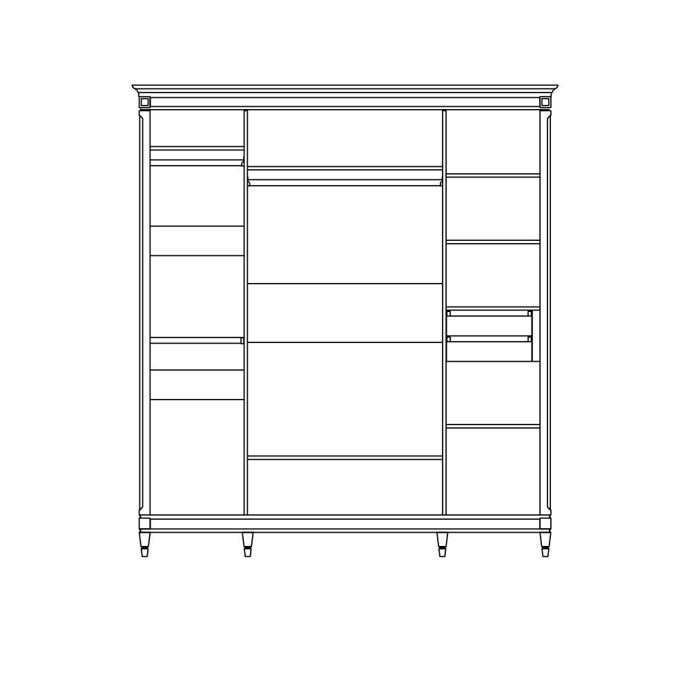 Шкаф четырехдверный "Бристоль" ГМ-6454 №0