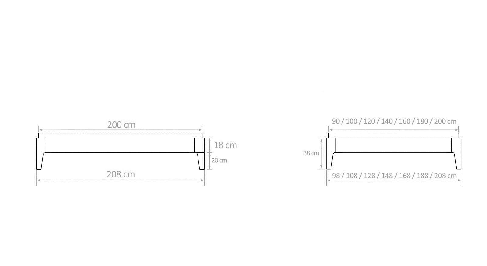 Кровать без изголовья "Lugo Modern" RO193 №2