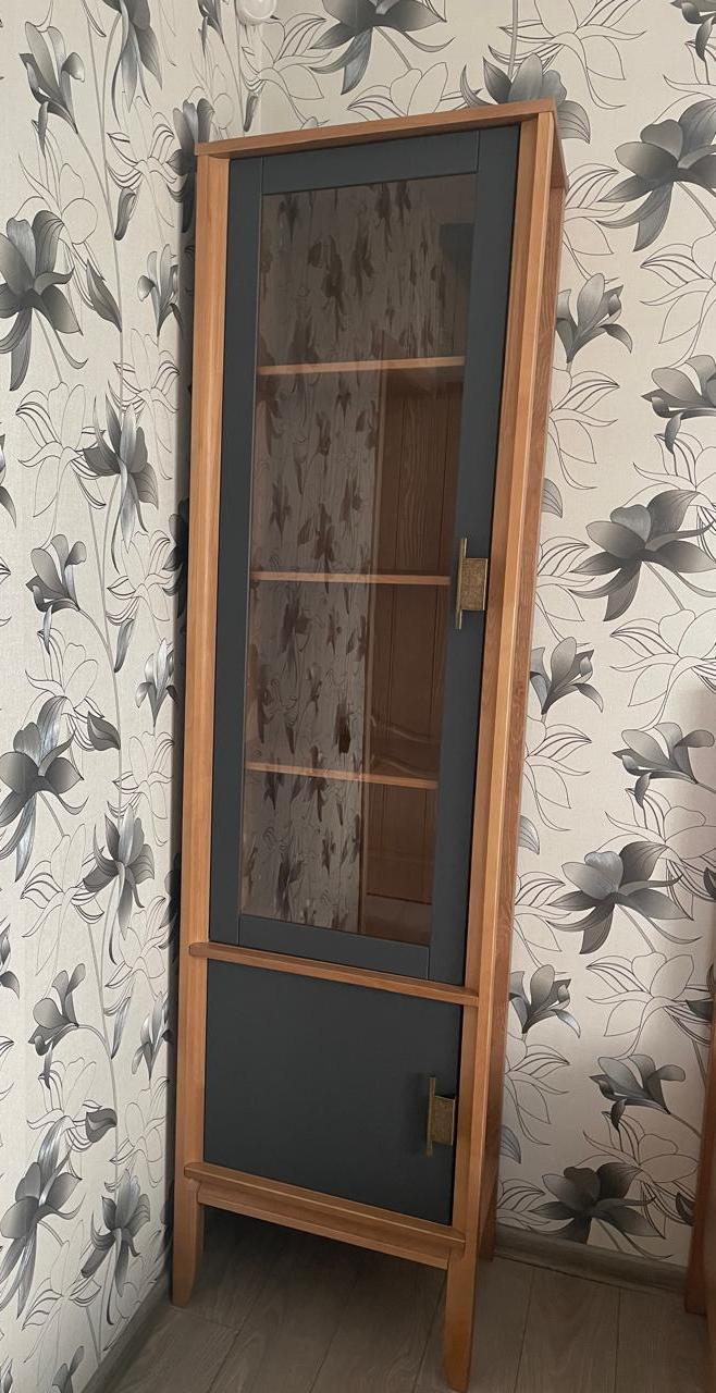 Шкаф для посуды "Бридж" узкий с 1ой стеклянной дверью и 1-ой глухой дверью №0