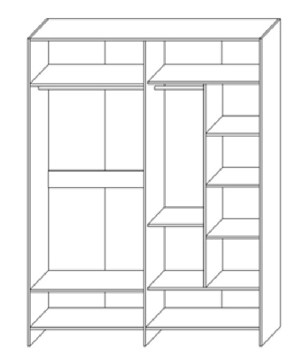 Шкаф четырехдверный "4Д Монтале" КМК 0966.1 №0