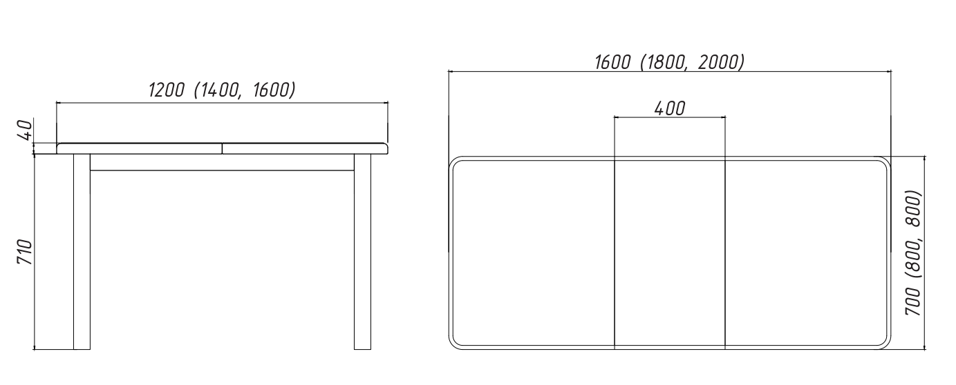 Стол "Бертран" раскладной (нераскладной) №2