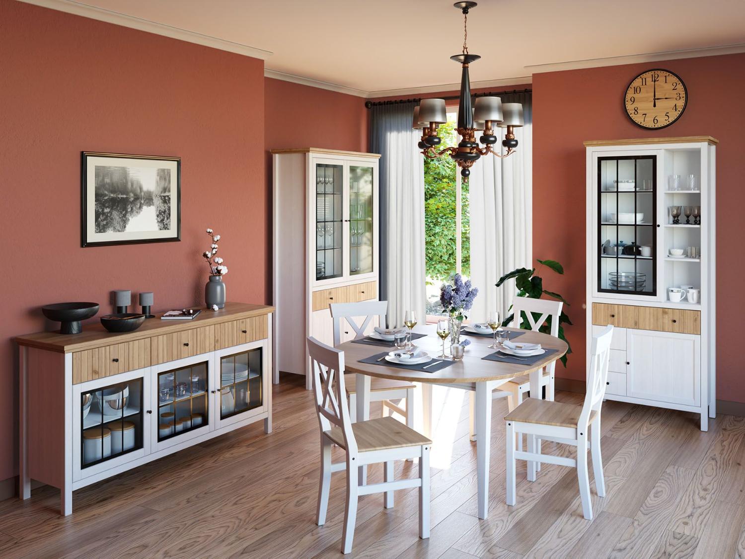 Тумба "Сканди" 33СТЧ стеклянные двери №1