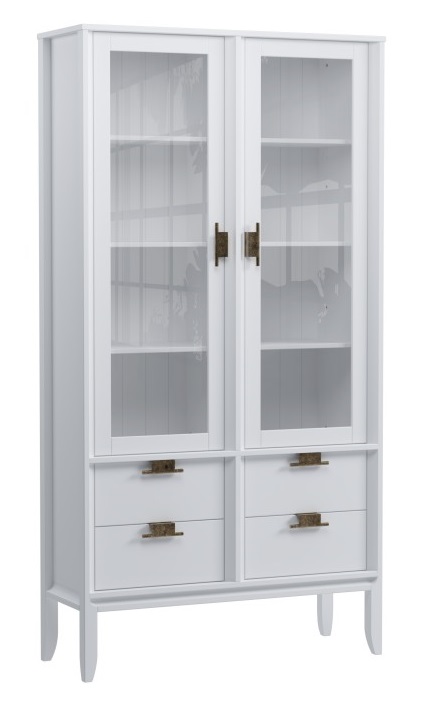 Шкаф для посуды "Бридж" широкий с 2-мя стеклянными дверями и 4-мя ящиками №3