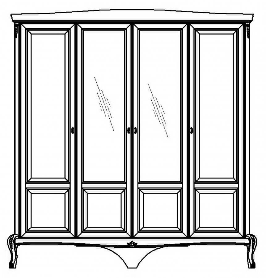 Шкаф четырехдверный "Мокко" ММ 316-01/04 №1