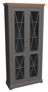 Витрина "Форест Графит" с 2-мя стеклянными дверями