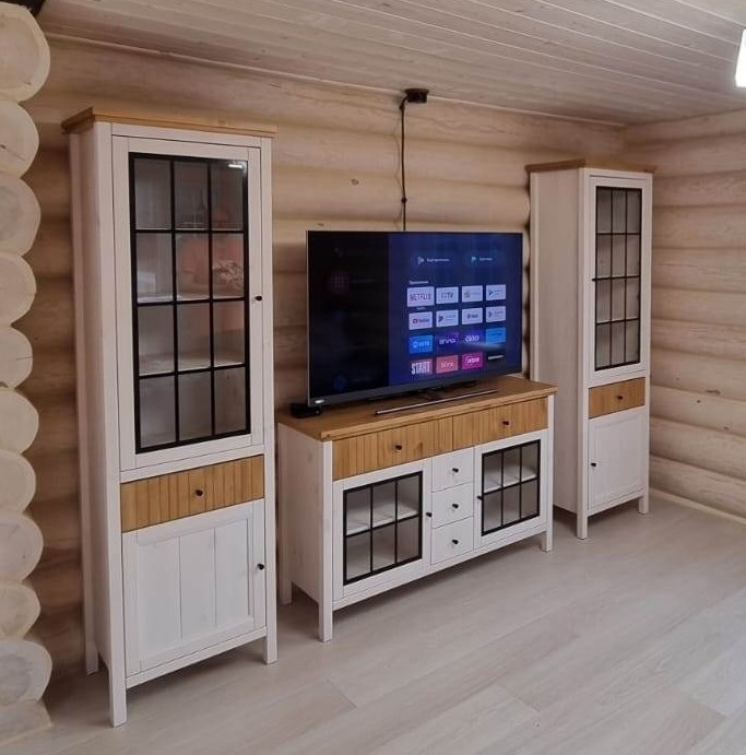 Тумба "Сканди" 232СТЧ стеклянные двери №0