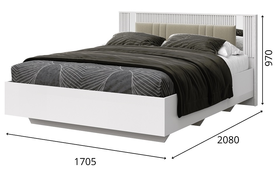 Кровать двуспальная "Харди 1600 РМ" КМК 0965.51 с подъёмным механизмом №0