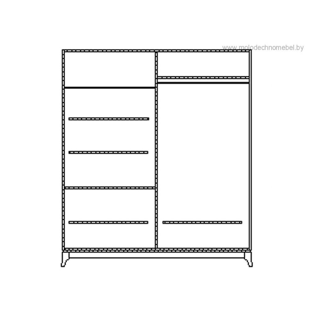 Шкаф четырехдверный "Сабрина" ММ-302-01/04 с зеркалами №1