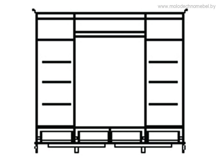 Шкаф четырехдверный "Оскар" ММ 216-01/04 №2