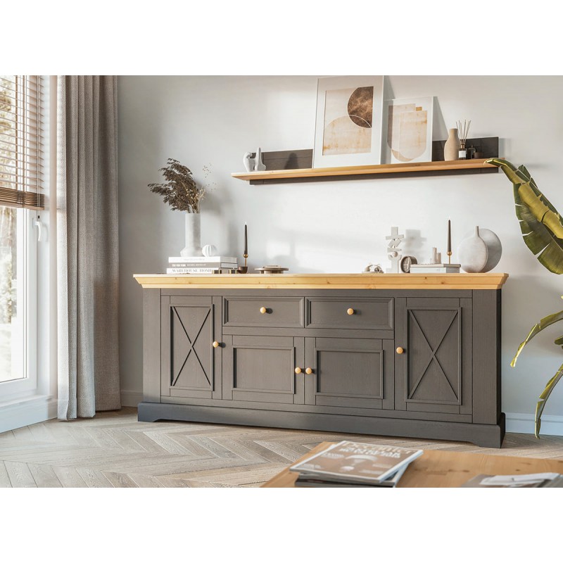 Полка настенная "Форест Графит" №2