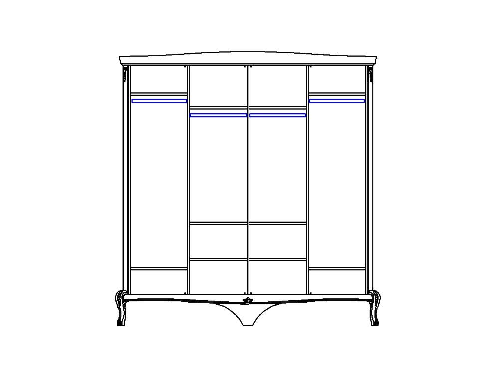 Шкаф четырехдверный "Мокко" ММ 316-01/04 №0