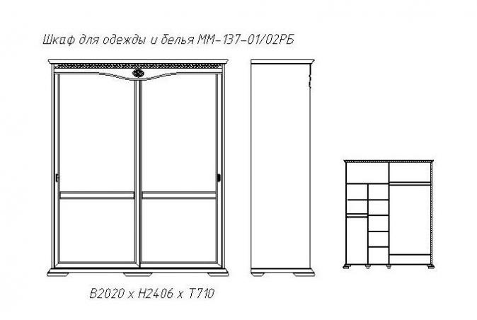 Шкаф-купе для одежды "Лика" ММ-137-01/02РБ-1 №1