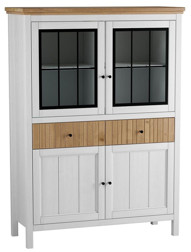 Тумба "Сканди" 020СТЧ стеклянные и глухие двери №1