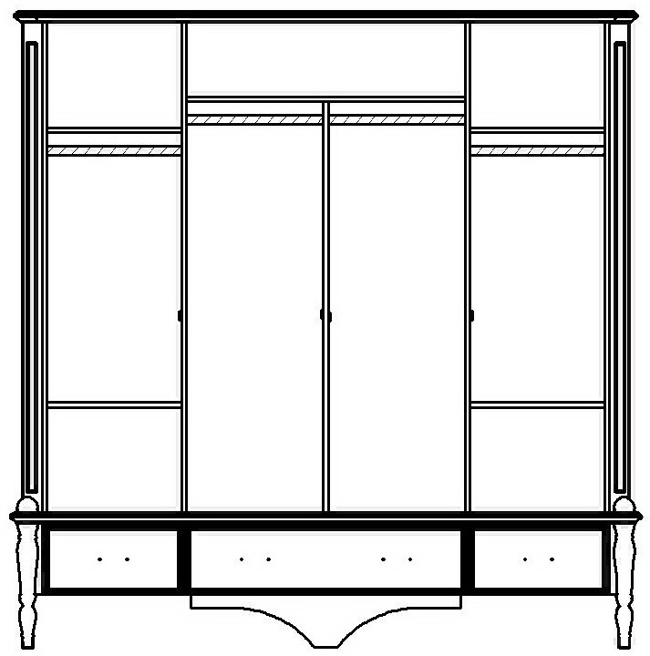 Шкаф четырехдверный "Анита" ММ-417-01/04Б №1