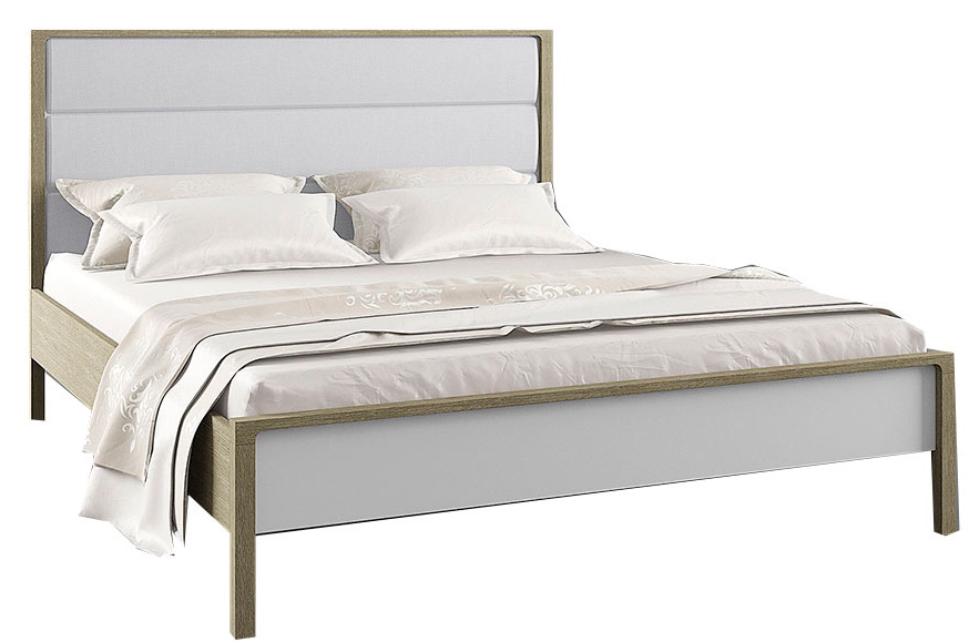 Кровать двуспальная "Хитроу" с мягким изголовьем с основанием №0