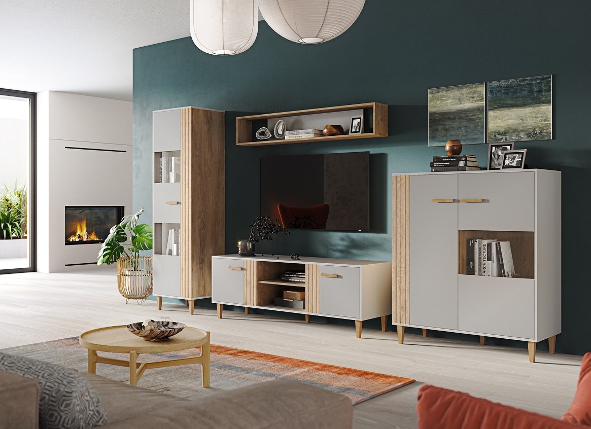 Шкаф с витриной «Л Каен» КМК 0991.3 №0